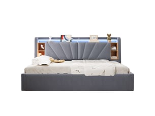 Lit simple 90x200 cm    coloris gris