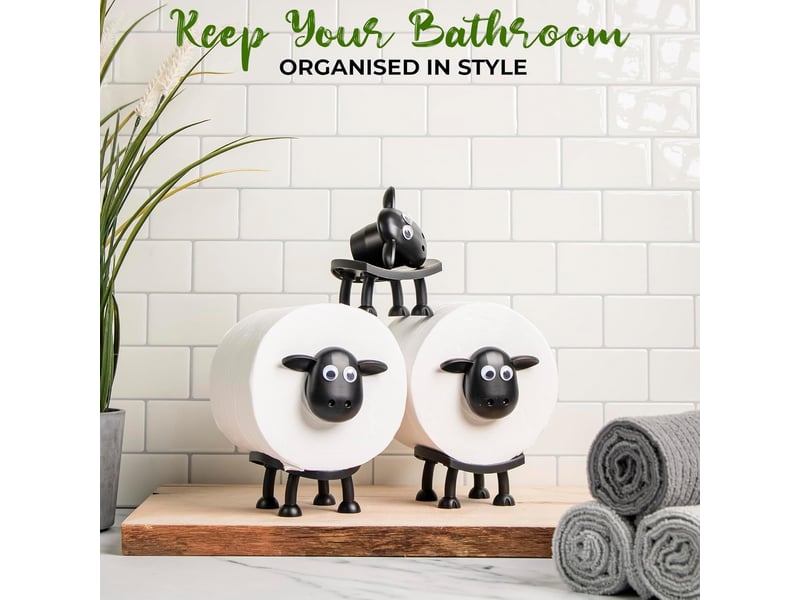 Porte-papier toilette pour rouleaux de 38 et 42 mm mouton  lot de 3  - Conforama E