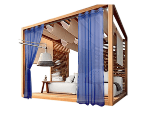 Rideaux transparents imperméables pour salon, chambre, véranda, pavillon, cabane, 132 cm de large x 241 cm de long, 2 pièces