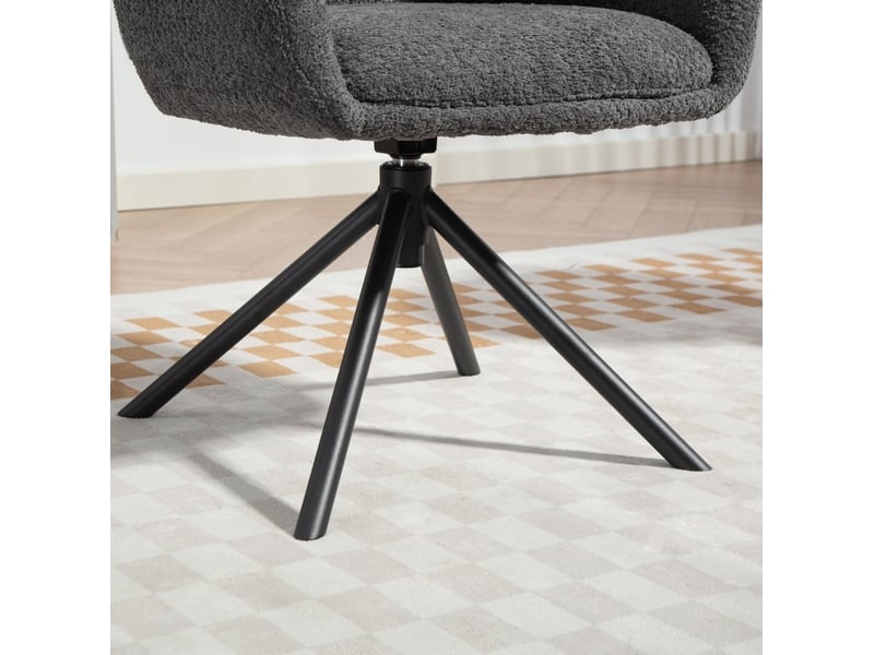  Fauteuil tcqpz pivotant avec accoudoirs 58,5 x 59 x 78,5 cm en polyester gris foncé  - Conforama D