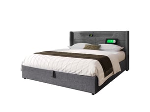 Lit simple 160x200 cm    coloris gris