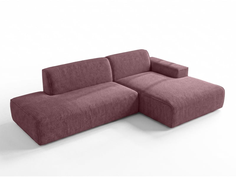 Canapé d'angle moderne didim duo, 288 cm, couleur rose, revętement en chenille d Didim Duo - Conforama A