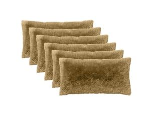 Lot de 6 coussins avec oreiller, coussins décoratifs heerlen gris clair fleece pv cf50816
