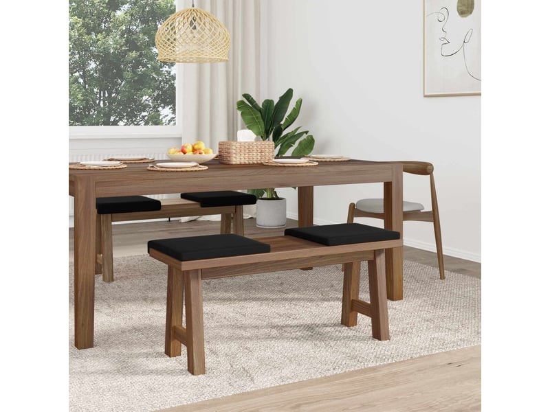  Lot de 4 coussins de banc, coussins d'assise, coussins pour chaisecanapé velours texturé noir profondeur 35 cm cf52625  - Conforama C