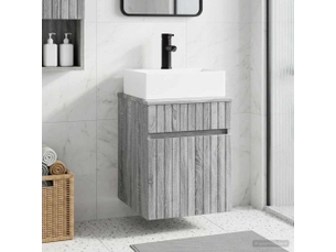 Meuble-sèche avec évier mural sonoma gris 39x41x62.5 cm