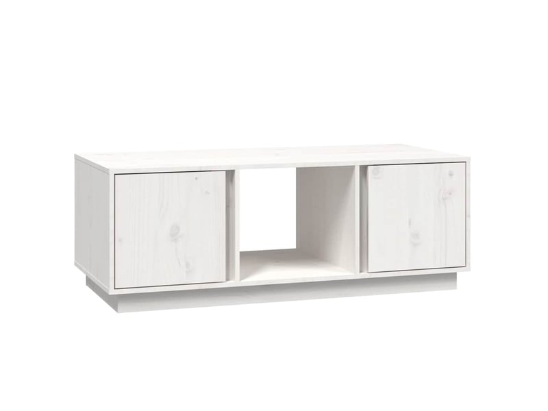  Table basse - table de salon - table à thé blanc 110x50x40 cm bois massif de pin  - Conforama A
