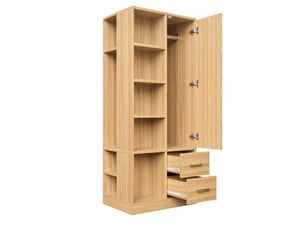Armoire 1 porte(s) battante  2 tiroir(s) MODFU  coloris naturel largeur 70 cm