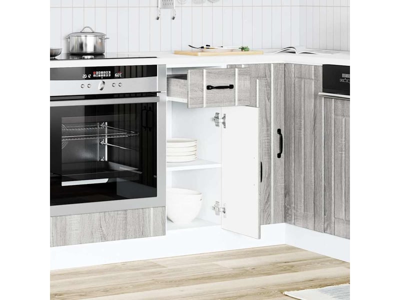  Meuble de rangement, armoire de cuisine lucca sonoma gris bois ingénierie shl2914  - Conforama A