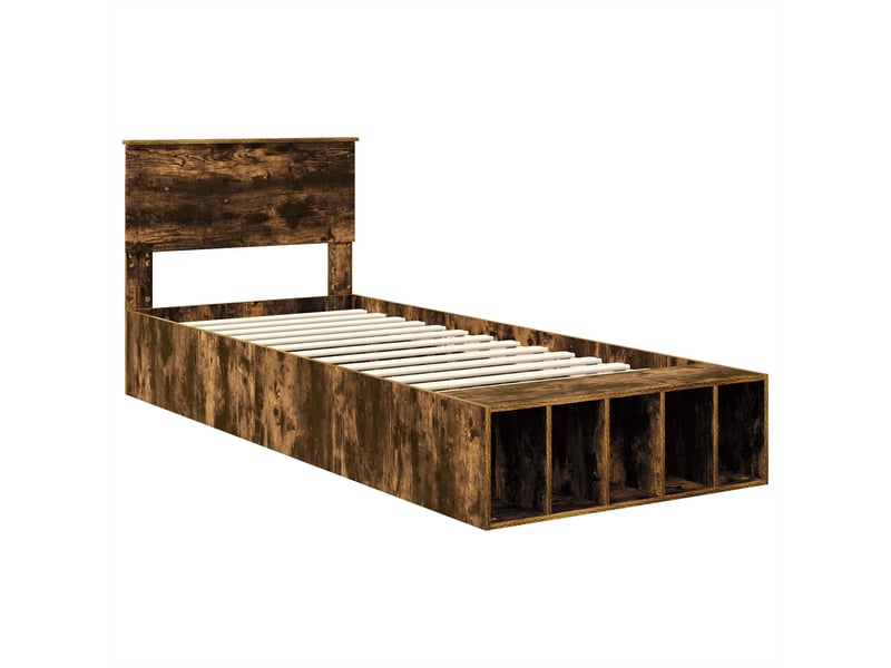  Lit simple, cadre de lit chêne fumé 75 x 190 cm bois d'ingénierie shl45730  - Conforama D