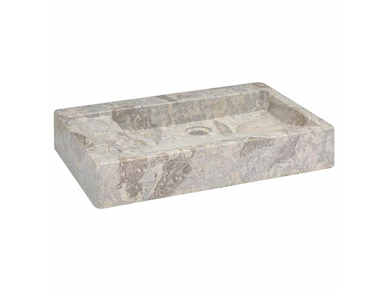  Lavabo de salle de bain, vasque à poser gris 58x39x10 cm marbre cf65675  - Conforama B