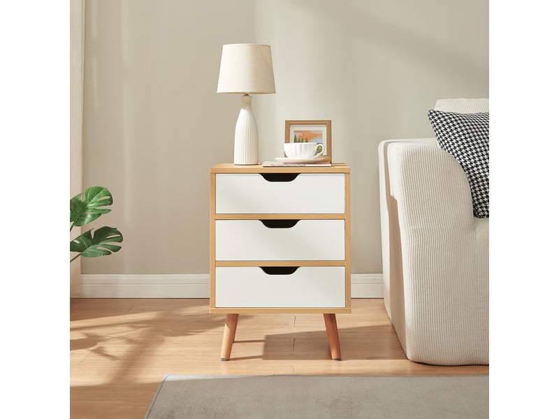 Table de nuit bordkak 55 x 40 x 30 cm effet chêne blanc [en.casa]  - Conforama B