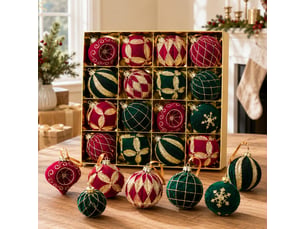 Lot de 16 boules de noël 8 cm, décorations suspendues pour sapin de noël, ornements de fête pour maison, vin et vert foncé