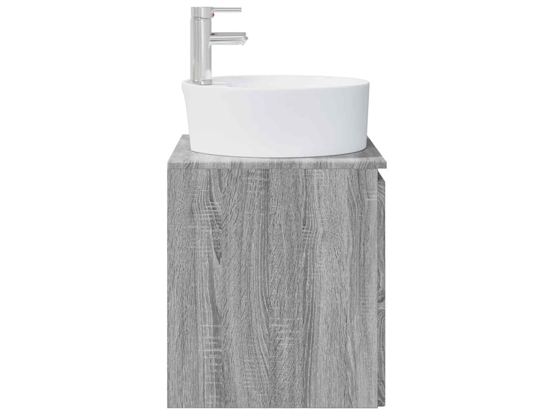 Vanité de lavabo mural, meuble de rangement sonoma gris 49.5x44.5x65 cm shl3530 - Conforama D