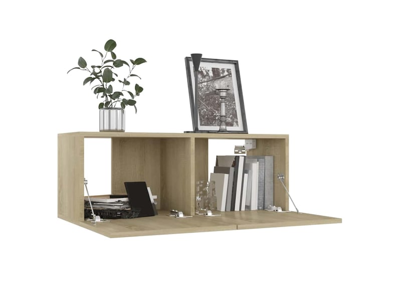  Ensemble de meubles tv 4 pcs chêne sonoma bois d'ingénierie shl16473  - Conforama D