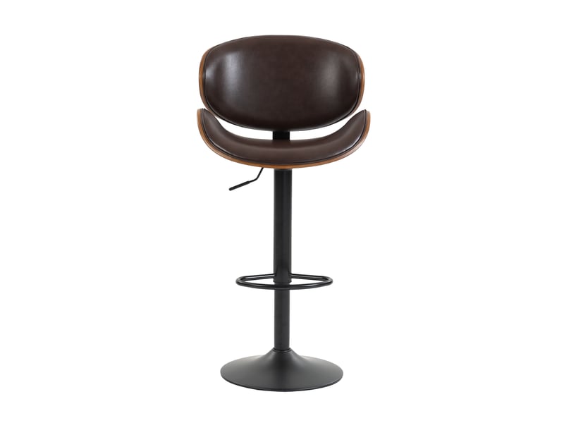  Tabourets de bar lot de 2 pivotants 360° réglables en hauteur - lpospi - dossier ergonomique, bois courbé, simili cuir marron  - Conforama A