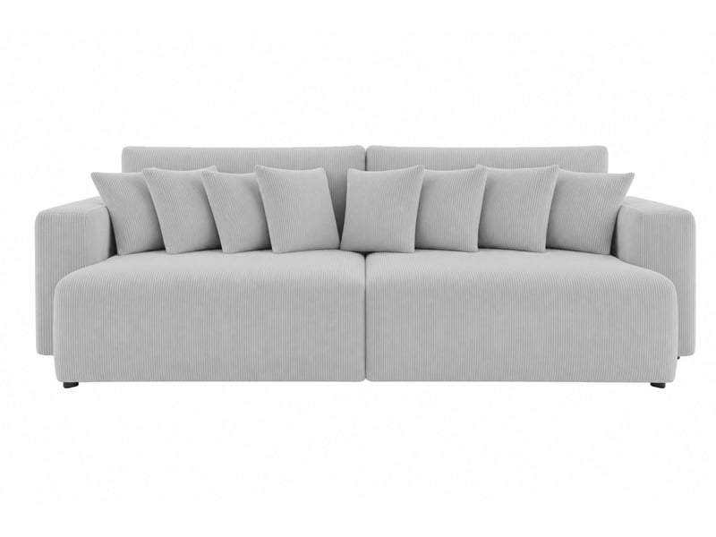  Suzie - canapé droit convertible petit velours côtelé 4 places gris clair  - Conforama A