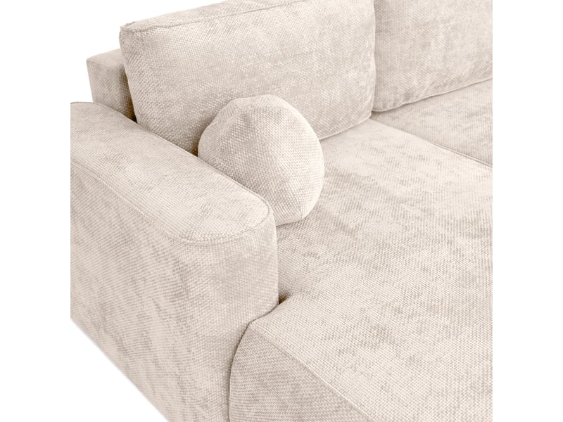 Canapé d'angle moon mini avec fonction couchage, tissu flow, gauche, crème (04) - Conforama D