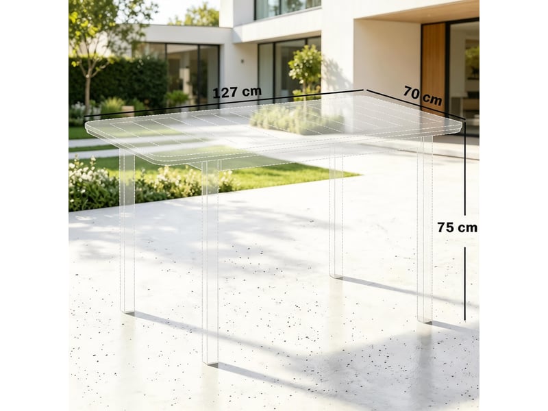  Table de jardin moderne, table extérieure polyvalente, repas en plein air, design élégant et spacieux  - Conforama C