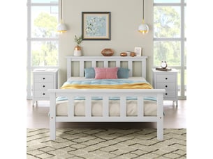 Lit simple 90x200 cm RAUMIO coloris blanc