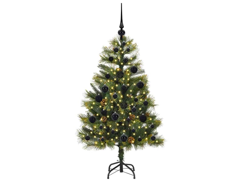 Sapin de noël artificiel, arbre de noël avec branches pliables et cônes 120 cm shl8616 - Conforama C