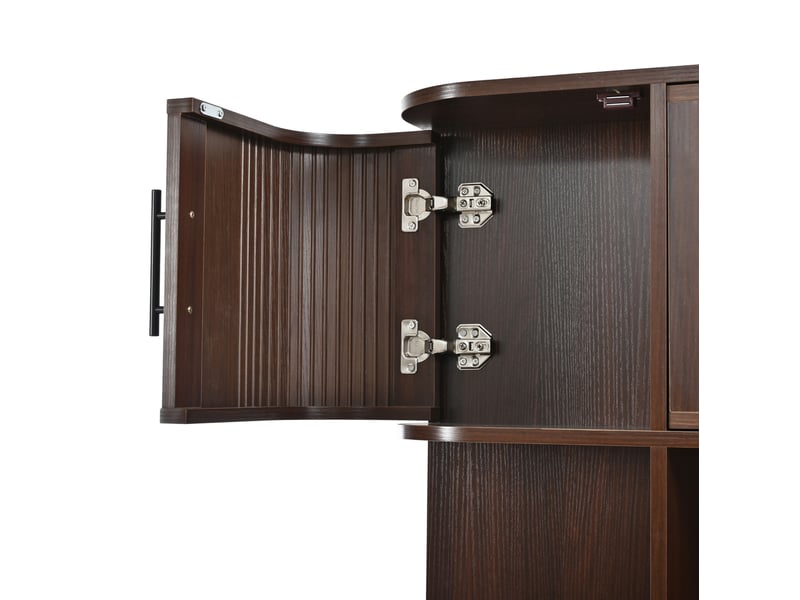  Buffet haut 120x40x180 cm 8 portes mdf noyer  - Conforama D