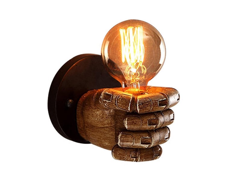  Support de décoration murale en forme de poing, nouveauté, support de lampe décoration artistique pour bar, restaurant, café, main gauche, vert  - Conforama A