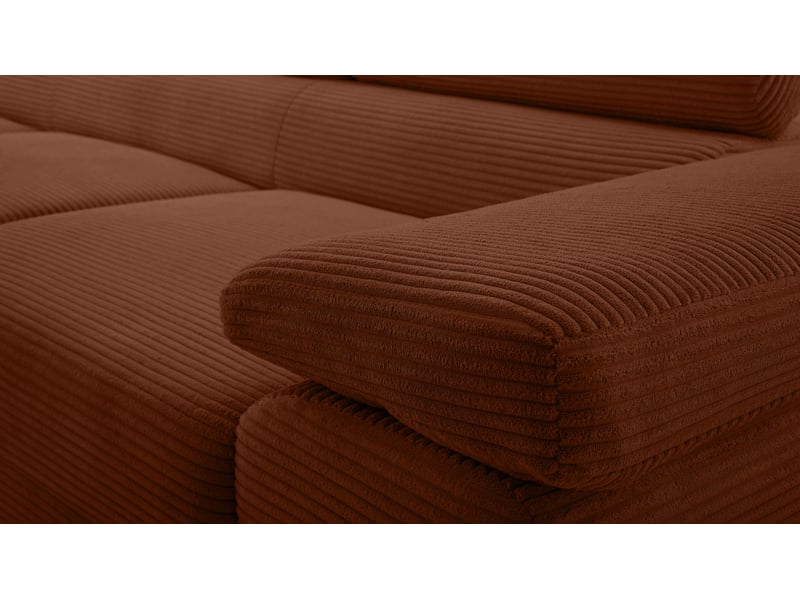  Canapé d’angle en velours côtelé arborio 280 rouge brique g Arborio - Conforama D