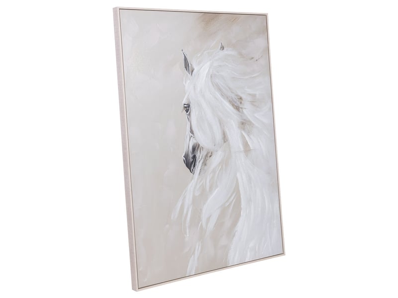  Tableau peint à la main avec cadre en bois beige 103x4x143h cm  - Conforama A