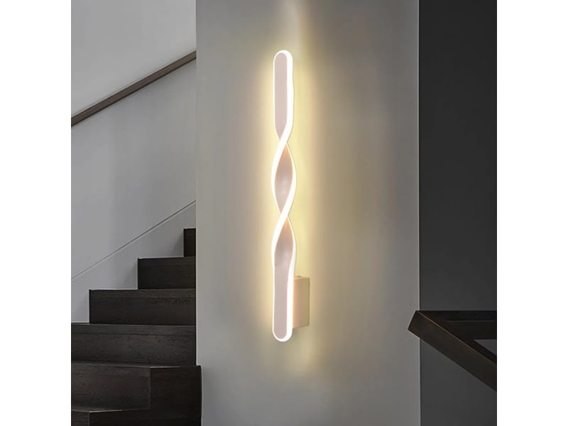 Applique murale interieur led, 21w applique murale moderne spirale 50cm lumière chaude - Conforama D