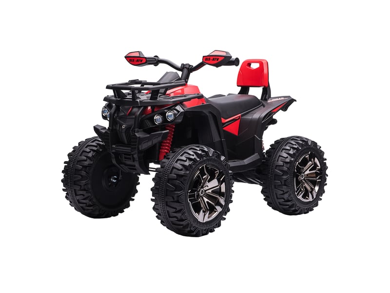  Quad buggy électrique enfant 12 v, 8 kmh, effets lumineux et sonores, siège avec dossier, porte-bagages avant, métal et pp  - Conforama B