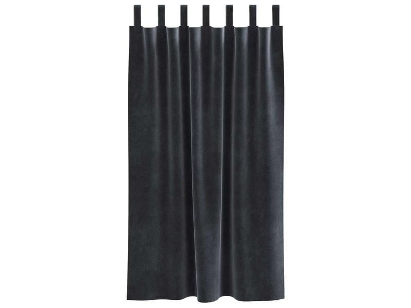 Lot de 2 rideaux, rideaux de fenêtre gris foncé 140 x 175 cm velours cf44063 - Conforama D