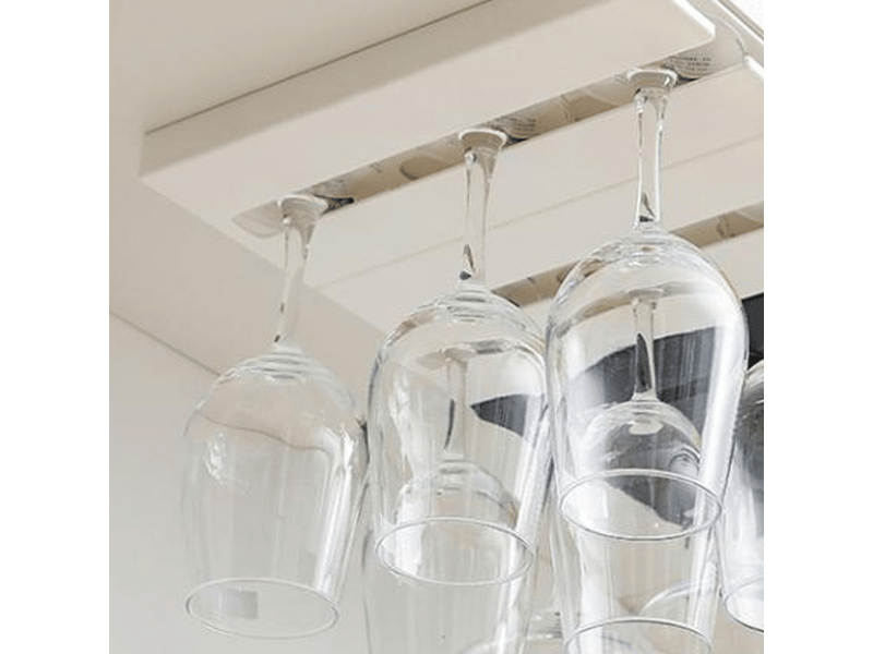 Support pour verres à vin sous l'étagère de l'armoire, support de rangement suspendu en plastique pour gagner de la place (blanc) - Conforama D