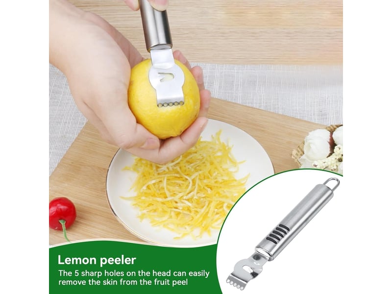  2pcs zesteur de citron et d'agrumes, éplucheur de zeste de citron professionnel couteau canelle tranche de citron en acier inoxydable éplucheur CSTY-0010090TY - Conforama D