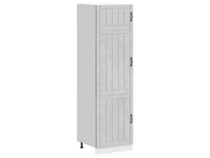 Meuble de rangement, armoire de cuisine lucca gris béton bois d'ingénierie