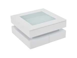 Table basse carré(e) coloris blanc <strong>MAISENTIEL</strong> <strong></strong> - 70 cmx70 cm