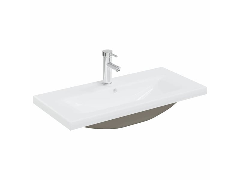 Meuble de lavabo de salle de bain, armoire de bain bois ancien 80 x 38,5 x 48 cm cf65508 - Conforama E