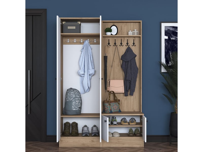  Wedor meuble d'entrée avec portemanteau et rangement à chaussures  - Conforama D