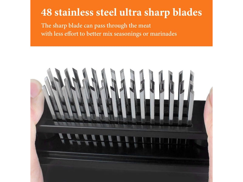 Attendrisseur de viande inox professionnel, 48lames détachables attendrisseur à escalope avec manche antidérapant, attendrisseur de bœuf très résistan - Conforama D