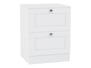 Table de chevet altino 2 tiroirs, commode de nuit, chambre, rangement, 53x40x36cm, blanc