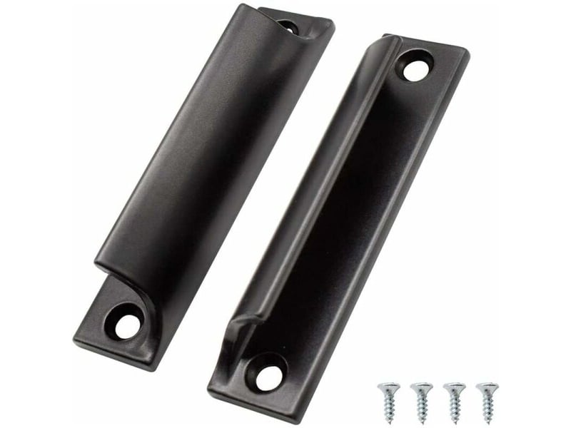  Poignées de meuble, poignée de porte coulissante : poignée pour armoire en aluminium noir | pour balcon et portes coulissantes, 2 pièces  - Conforama A
