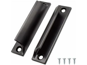 Poignées de meuble, poignée de porte coulissante : poignée pour armoire en aluminium noir | pour balcon et portes coulissantes, 2 pièces
