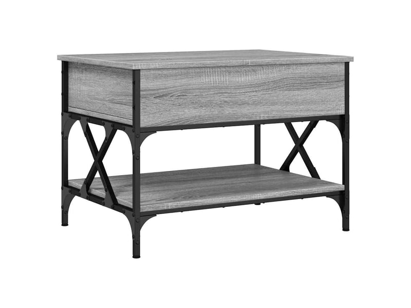  Table basse - table de salon - table à thé sonoma gris 70x50x50 cm bois d'ingénierie et métal  - Conforama A