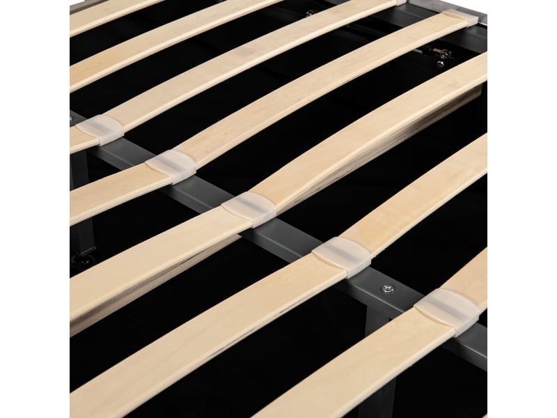  Lit coffre adulte 140x200 cm, lit double, rangement, tête de lit réglable, sommier, velours gris, sans matelas  - Conforama R