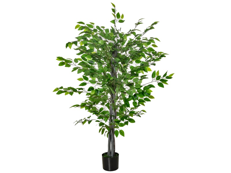  Arbre artificiel plante artificielle ficus h.1,35 m tronc branches liane lichen feuilles grand réalisme pot inclus  - Conforama B