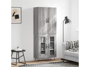 Buffet haut - bahut - meuble de rangement sonoma gris 69,5x34x180 cm bois d'ingénierie