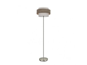 Lampadaire fabrilamp myriam e27 coloris nickelbois gris 166 x 40 x 40 cm