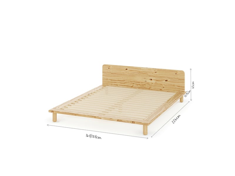 Pack lit 2 places avec tête de lit et matelas 140x200 cm paolo bois naturel Paolo - Conforama D
