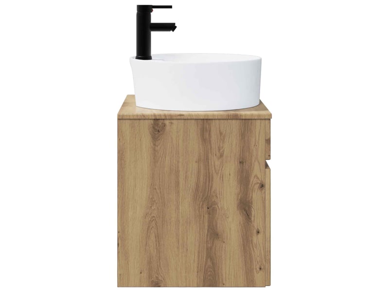  Meuble de lavabo mural, rangement salle de bain chêne artisanal 49x44.5x65 cm  - Conforama C