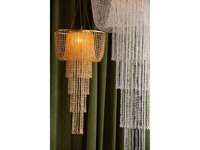  Abat-jour suspension perles sigrid 160cm doré  - Conforama D