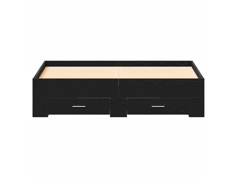  Lit double- lit adulte -  cadre de lit chêne noir 135 x 190 cm bois d'ingénierie  - Conforama D